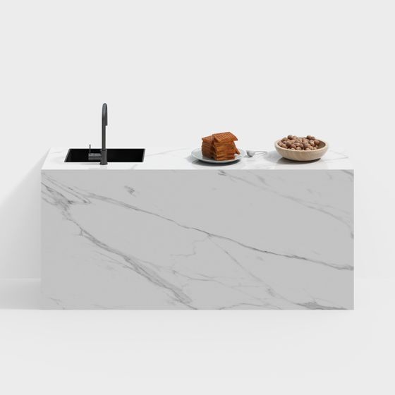 Minimalist Stone Island Counter 3D Model in Black