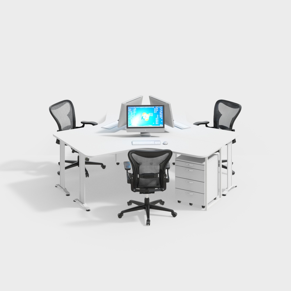 Elegant Low-Poly Office Desk & Chair – Modern Workspace