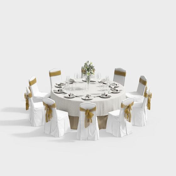 Elegant Dinner Party 3D Model for Stunning Events