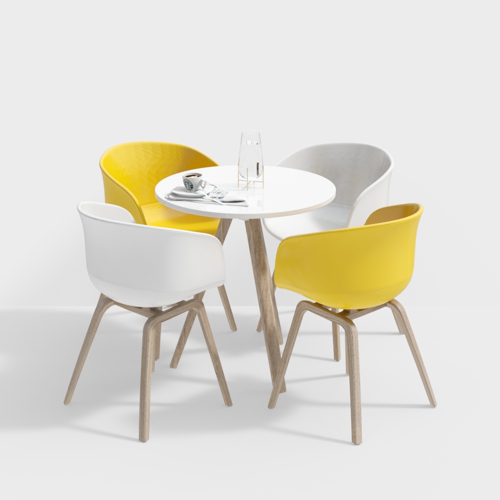 Set di Tavolo e Sedia Casual Minimalista Nordico