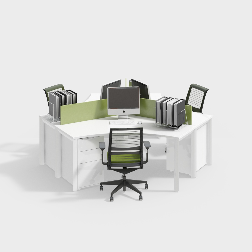 Open Workspace 3D Model – Low-Poly Modern Office
