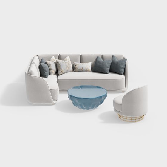Contemporary Modular Sofa 3D Model