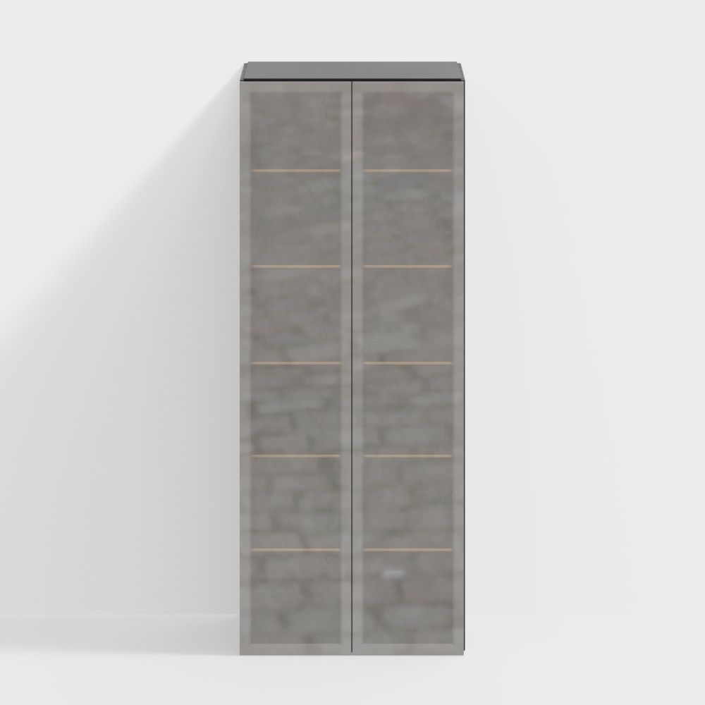 Современный узкий книжный шкаф с стеклянной дверью