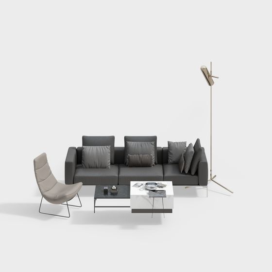 Urban Living Room 3D model for Creative Projects