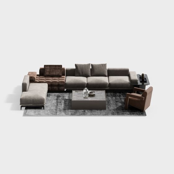 Italian L-Shaped Corner Sofa Set