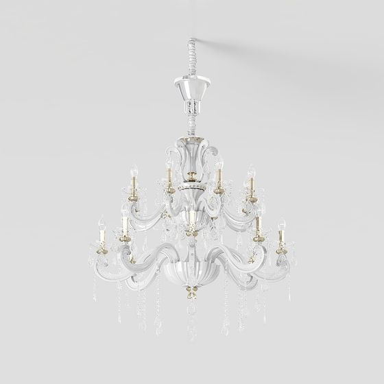 Elegant Crystal Palace Chandelier 3D model