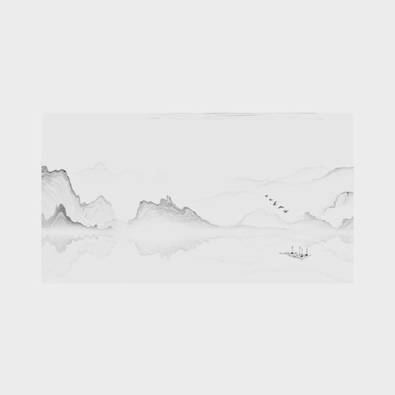 Ink Wash Mountains and Seas 3D model