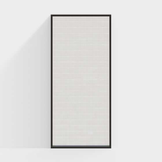 Modern Fabric-Patterned Glass Partition 3D Model in Black
