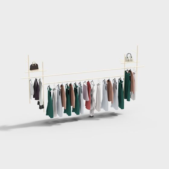 Stylish Clothing Display Rack 3D model for Creative Uses