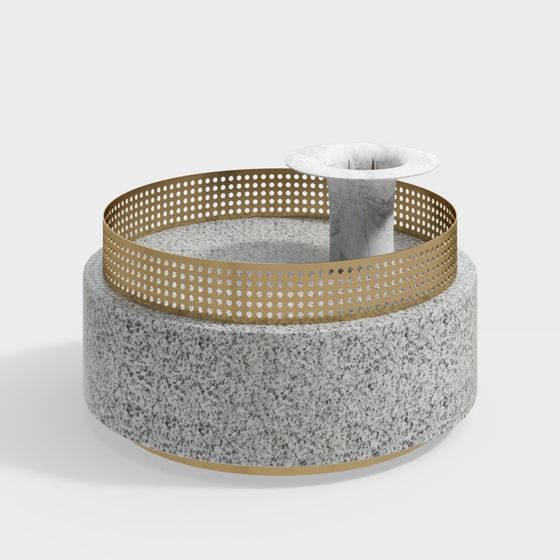 Elegant Cylindrical Planter Stand 3D model