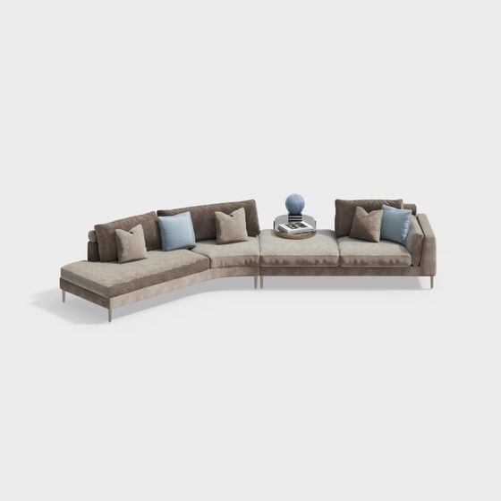Elegant Low-Poly Sofa 3D model Design