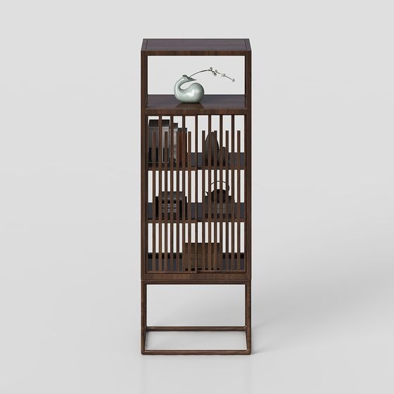 Elegant Low-Polygon Bookshelf 3D model