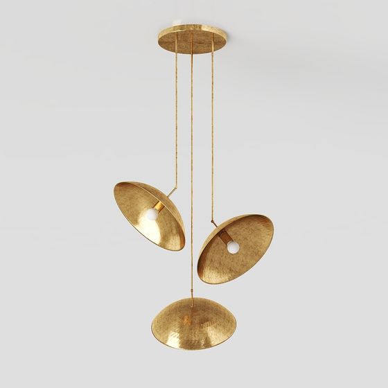 Elegant Golden Chandelier 3D model