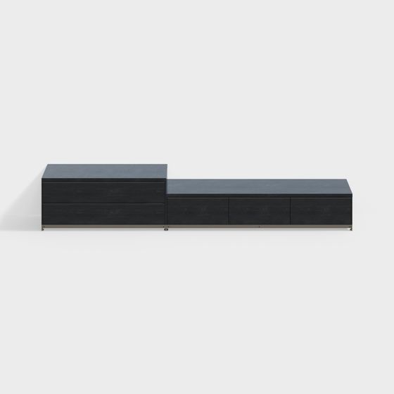 Modern Minimalist Low-Poly TV Stand 3D model