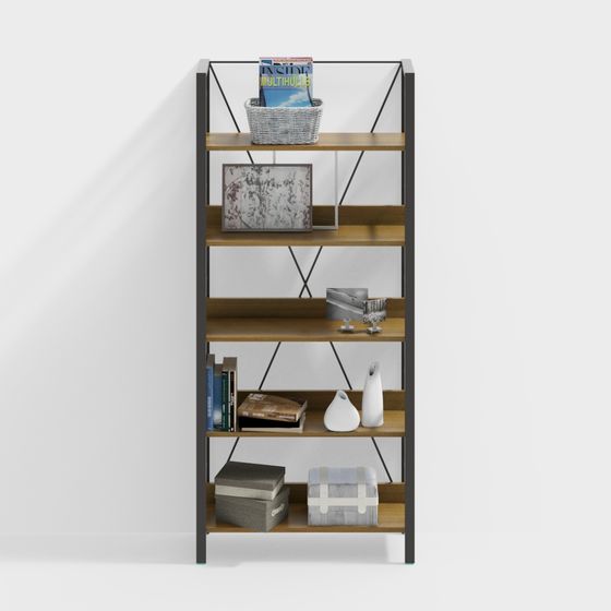 Scaffale in legno in stile industriale moderno