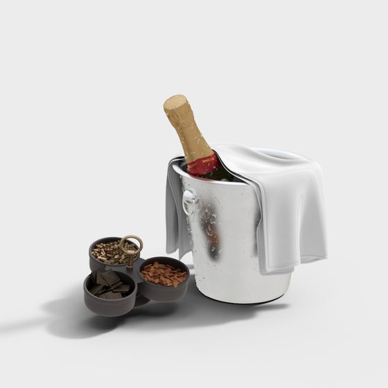 Luxury Champagne Bucket Set 3D model for Creative Projects