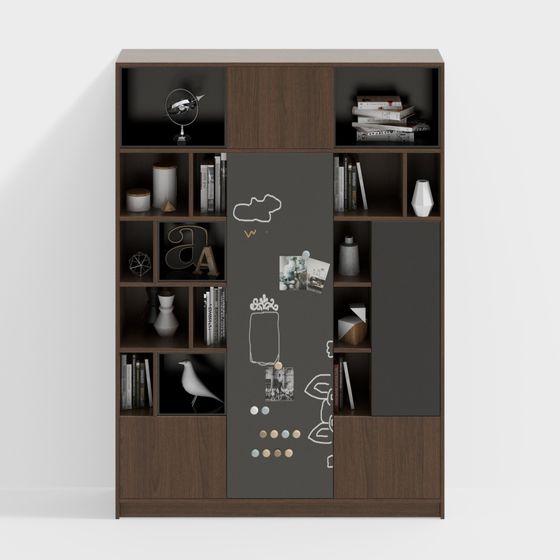 Stylish Modern Vintage Bookshelf 3D model