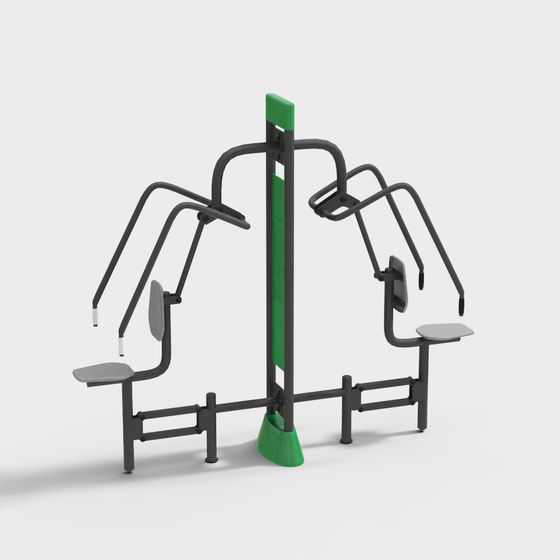 Low Poly Outdoor Fitness Equipment 3D model