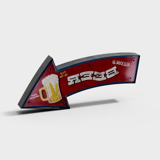 Vintage Beer Sign 3D model