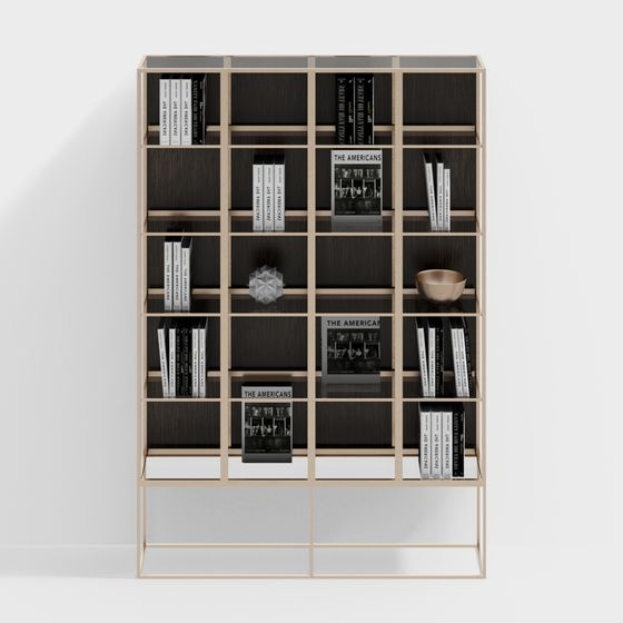 Modern Low-Poly Grid Shelf 3D model