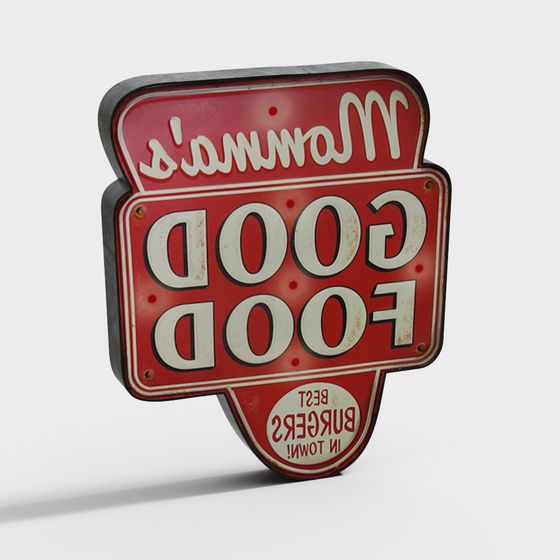 Wawma's Good Food Vintage Logo 3D Model