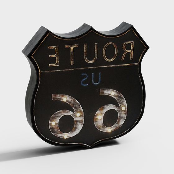 Route 66 Sign 3D Model - Vintage Meets Modern