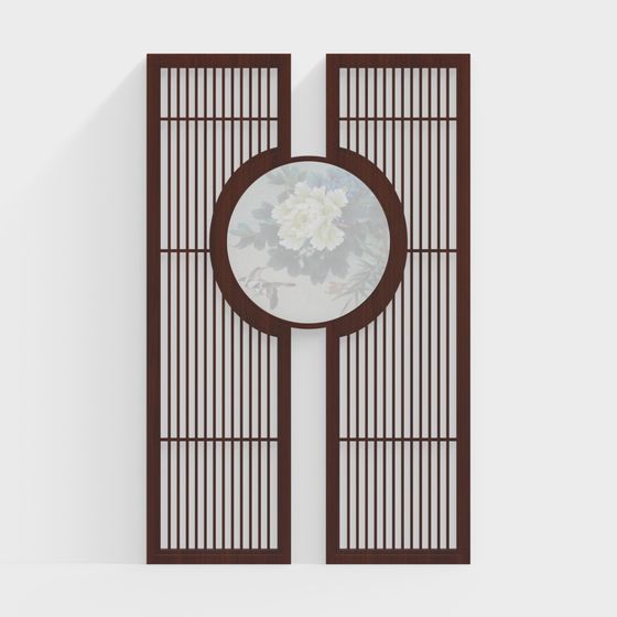 Brown Traditional Chinese-Style Screen Partition