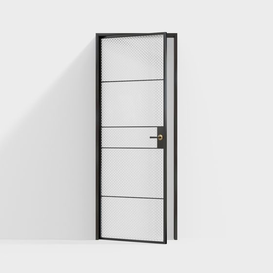 Industrial Grid Door 3D model for Modern Spaces