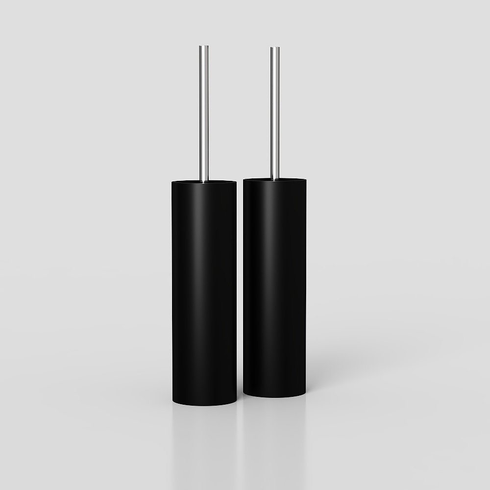 Modern black toilet brush combo