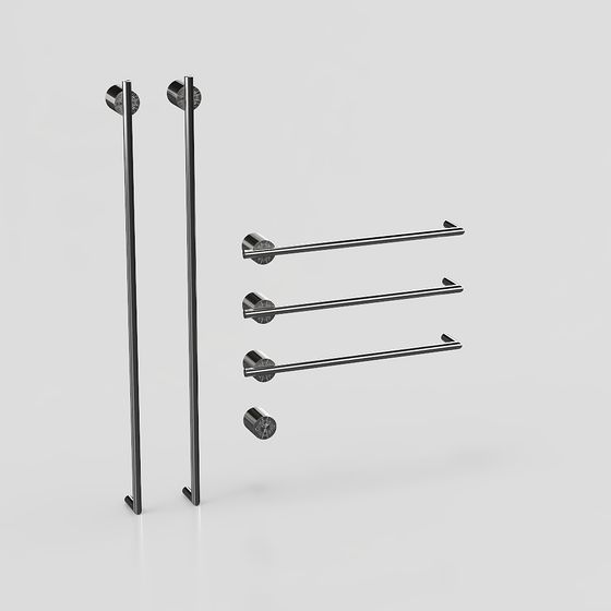 Stylish Towel Rack 3D model for Contemporary Spaces