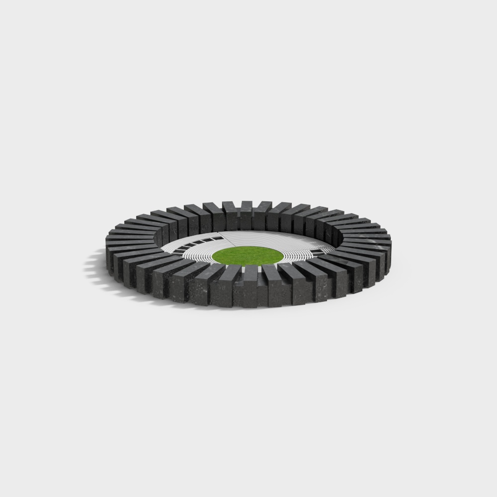 Circular Plaza Low-Poly 3D model
