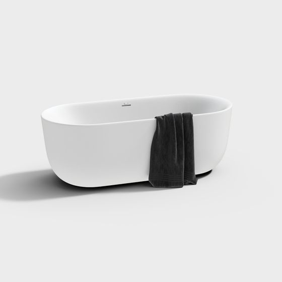 Modern White Bathtub 3D Model