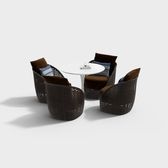 Tavolo e sedie moderne per esterni