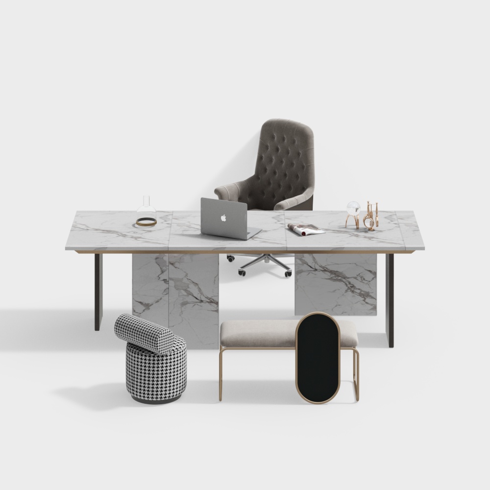 Ensemble bureau et chaise de style nordique pour salle d'étude