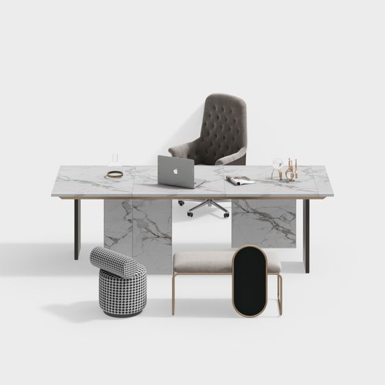 Ensemble bureau et chaise de style nordique pour salle d'étude