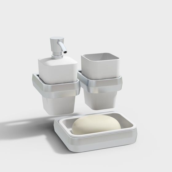 Stylish Bathroom Accessories 3D model for Modern Spaces