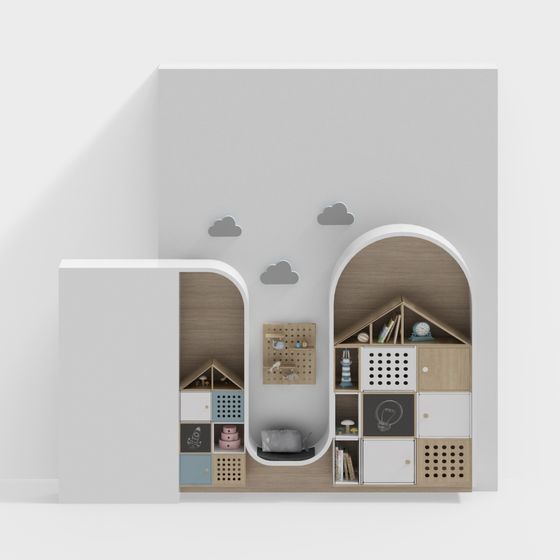 ผนังพื้นหลังชั้นวางหนังสือเด็ก