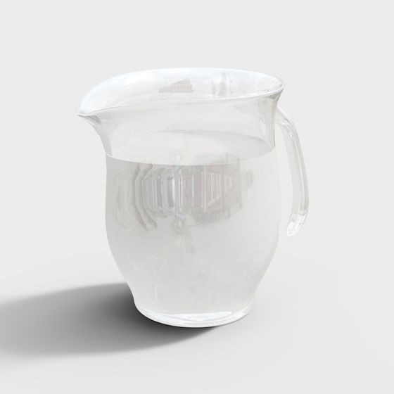 Elegant Transparent Glass Kettle 3D model