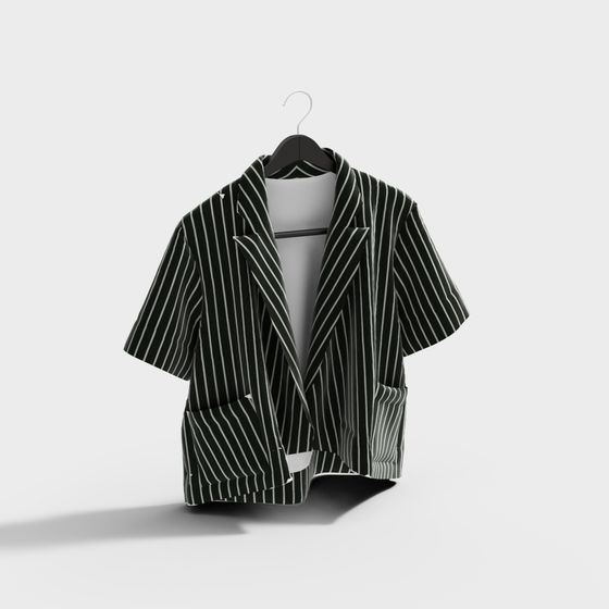 Stylish Striped Blazer 3D Model