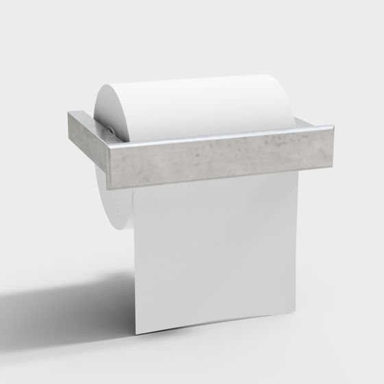 Stylish Concrete Roll Paper Holder 3D model