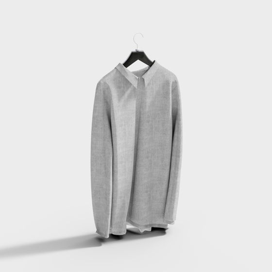 Grey Long Sleeve Shirt 3D model