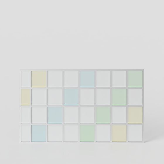 Colorful Grid Shelf 3D model for Creative Projects
