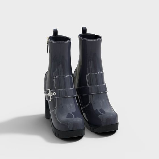Stylish Low-Poly Rain Boot 3D model