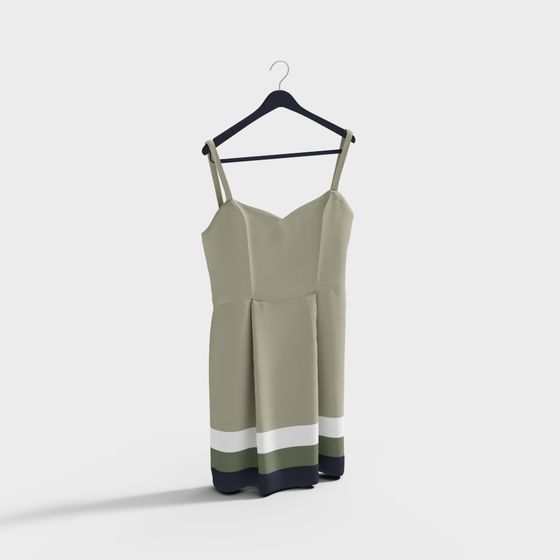Elegant Low-Poly Strap Dress 3D Model