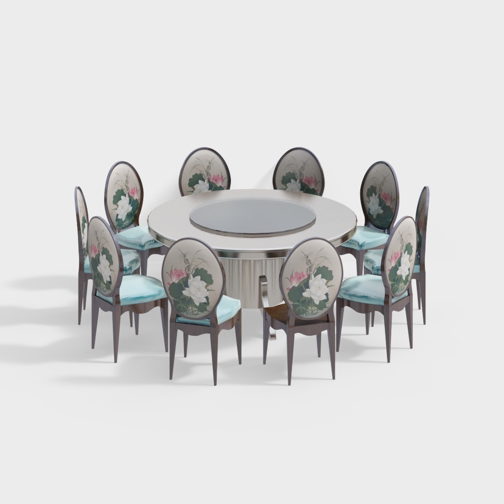 French Round Dining Table Set
