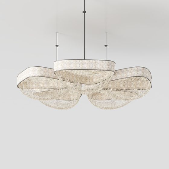 Stylish Low Poly Chandelier 3D model for Interiors