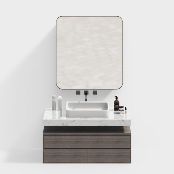 Stylish Bathroom Vanity 3D Model for Modern Spaces