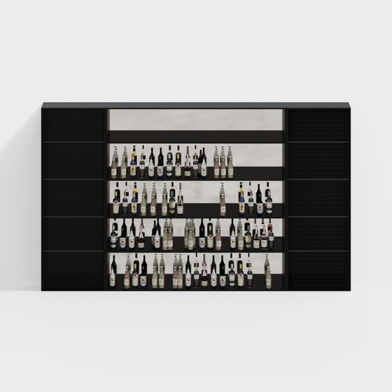 Sleek Bar Cabinet 3D model for Modern Spaces