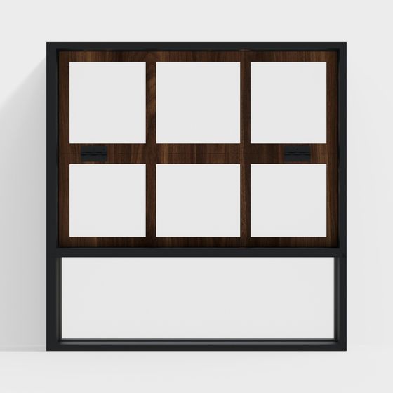 Minimalist Wooden Window Frame 3D model