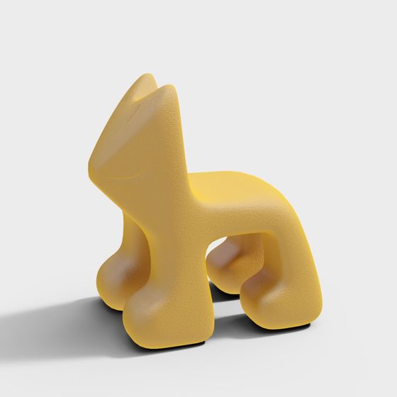 Delightful Cat Decorative Figurine 3D model
